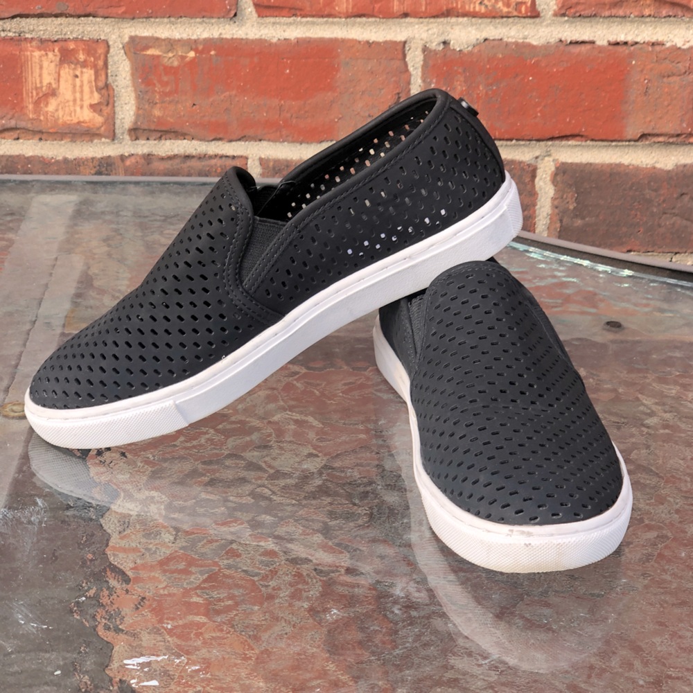 Steve Madden black and white slip on sneakers